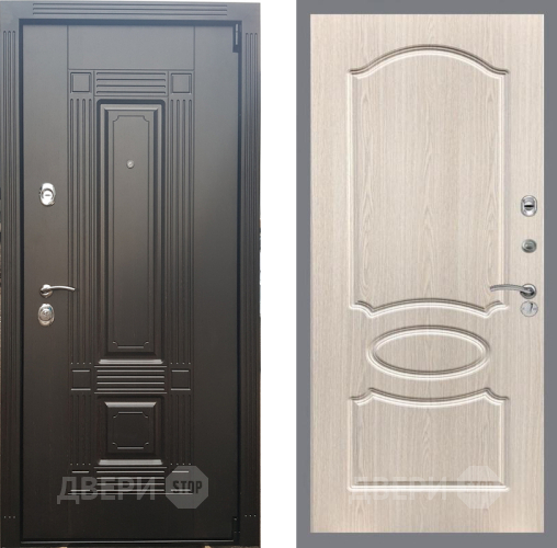 Входная металлическая Дверь Рекс (REX) 9 FL-128 Беленый дуб в Пушкино