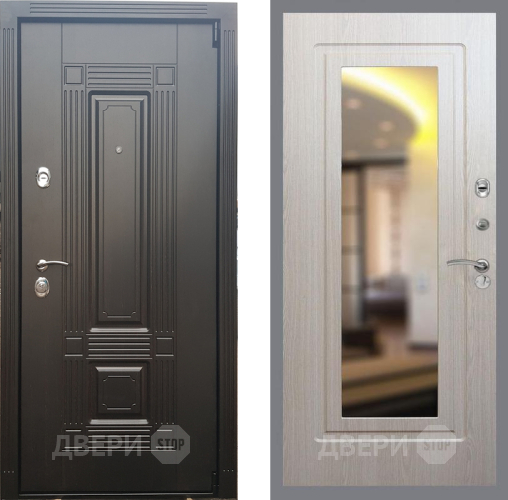 Входная металлическая Дверь Рекс (REX) 9 FLZ-120 Беленый дуб в Пушкино