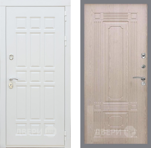 Входная металлическая Дверь Рекс (REX) 8 Силк Сноу FL-2 Беленый дуб в Пушкино