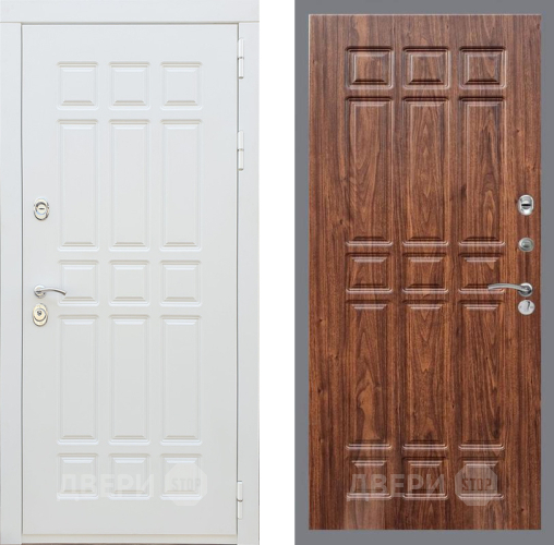 Входная металлическая Дверь Рекс (REX) 8 Силк Сноу FL-33 орех тисненый в Пушкино