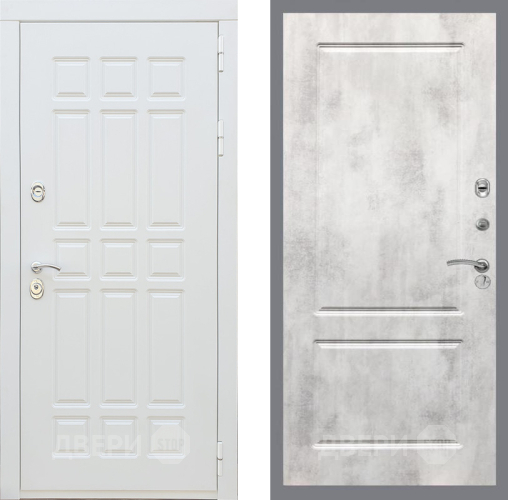 Входная металлическая Дверь Рекс (REX) 8 Силк Сноу FL-117 Бетон светлый в Пушкино