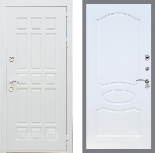 Входная металлическая Дверь Рекс (REX) 8 Силк Сноу FL-128 Белый ясень в Пушкино