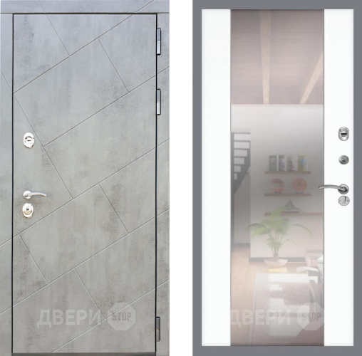 Входная металлическая Дверь Рекс (REX) 22 СБ-16 Зеркало Силк Сноу в Пушкино