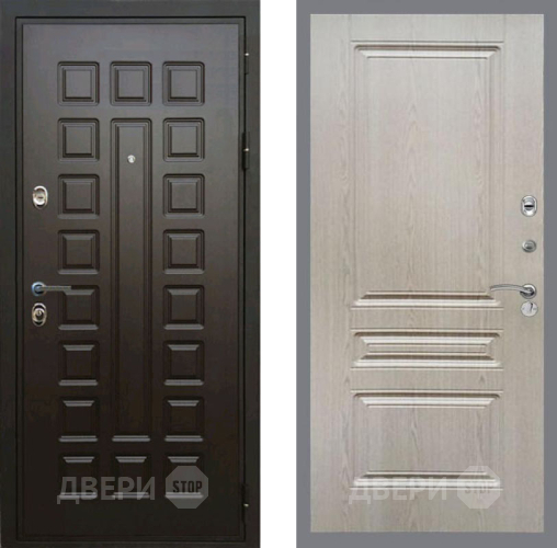 Входная металлическая Дверь Рекс (REX) Премиум 3к FL-243 Беленый дуб в Пушкино