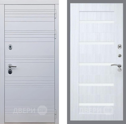 Дверь Рекс (REX) 14 Силк Сноу СБ-14 стекло белое Сандал белый в Пушкино