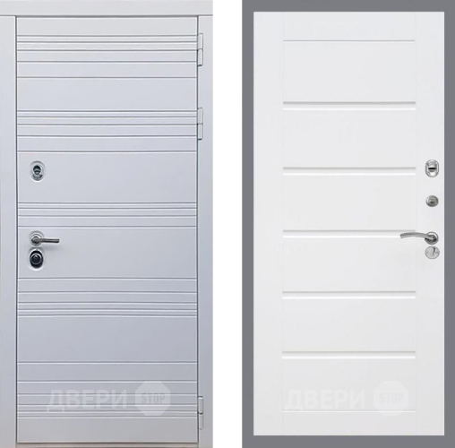 Входная металлическая Дверь Рекс (REX) 14 Силк Сноу Сити Белый ясень в Пушкино