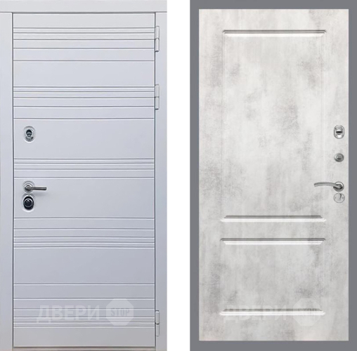 Входная металлическая Дверь Рекс (REX) 14 Силк Сноу FL-117 Бетон светлый в Пушкино