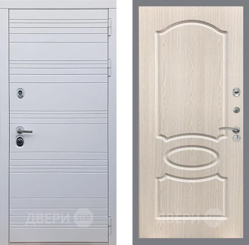 Входная металлическая Дверь Рекс (REX) 14 Силк Сноу FL-128 Беленый дуб в Пушкино