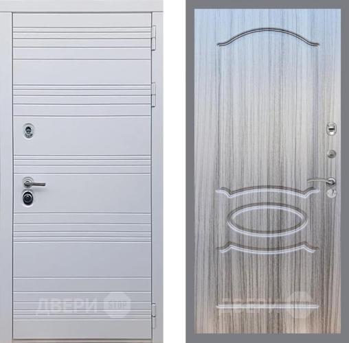 Входная металлическая Дверь Рекс (REX) 14 Силк Сноу FL-128 Сандал грей в Пушкино