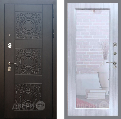 Входная металлическая Дверь Рекс (REX) 10 Зеркало Пастораль Сандал белый в Пушкино