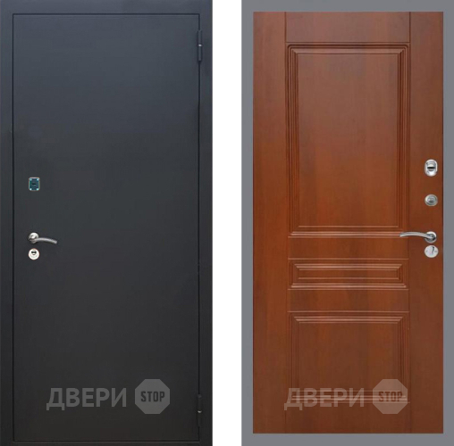 Входная металлическая Дверь Рекс (REX) 1A Черный Муар FL-243 Итальянский орех в Пушкино