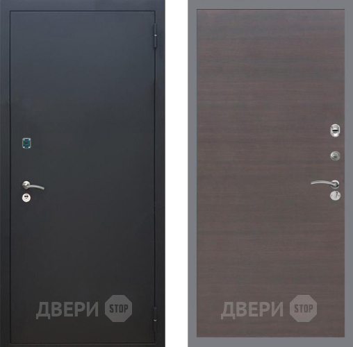 Входная металлическая Дверь Рекс (REX) 1A Черный Муар GL венге поперечный в Пушкино