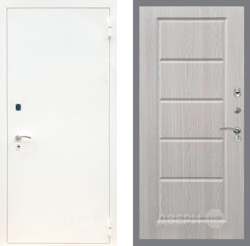 Входная металлическая Дверь Рекс (REX) 1А Белая шагрень FL-39 Беленый дуб в Пушкино