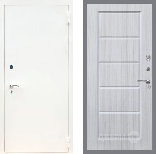 Входная металлическая Дверь Рекс (REX) 1А Белая шагрень FL-39 Сандал белый в Пушкино