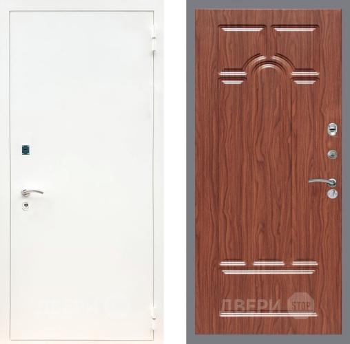 Входная металлическая Дверь Рекс (REX) 1А Белая шагрень FL-58 орех тисненый в Пушкино