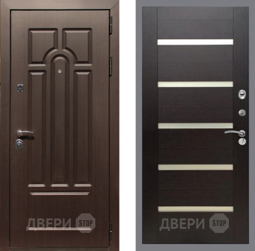 Входная металлическая Дверь Рекс (REX) Эврика СБ-14 стекло белое венге поперечный в Пушкино