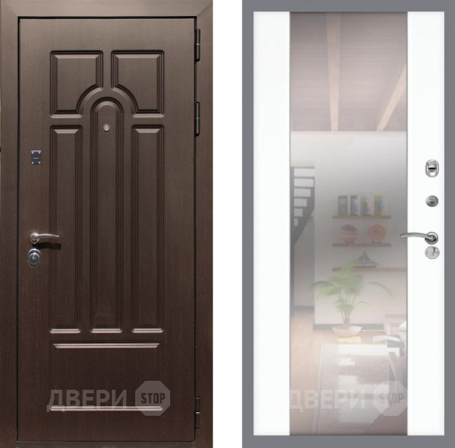 Дверь Рекс (REX) Эврика СБ-16 Зеркало Силк Сноу в Пушкино