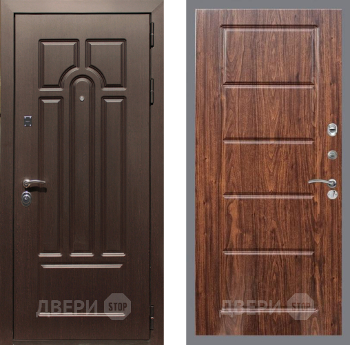 Входная металлическая Дверь Рекс (REX) Эврика FL-39 орех тисненый в Пушкино