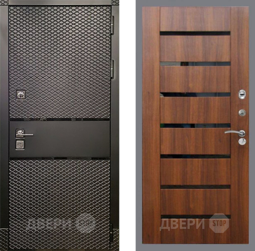 Дверь Рекс (REX) 15 Черный Кварц СБ-14 стекло черное Орех бренди в Пушкино