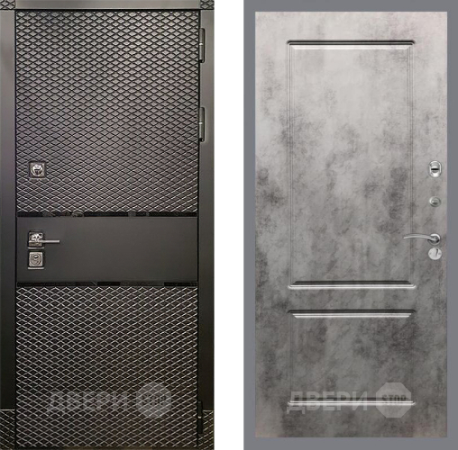 Входная металлическая Дверь Рекс (REX) 15 Черный Кварц FL-117 Бетон темный в Пушкино