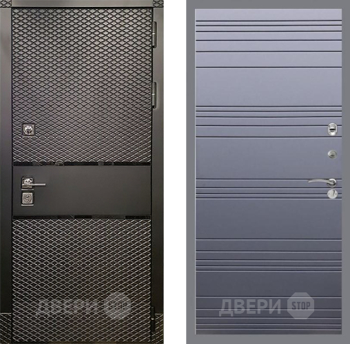 Входная металлическая Дверь Рекс (REX) 15 Черный Кварц Line Силк титан в Пушкино