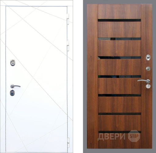 Дверь Рекс (REX) 13 Силк Сноу СБ-14 стекло черное Орех бренди в Пушкино