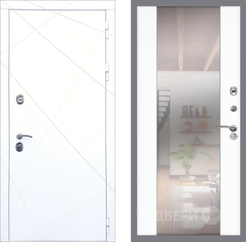 Дверь Рекс (REX) 13 Силк Сноу СБ-16 Зеркало Силк Сноу в Пушкино