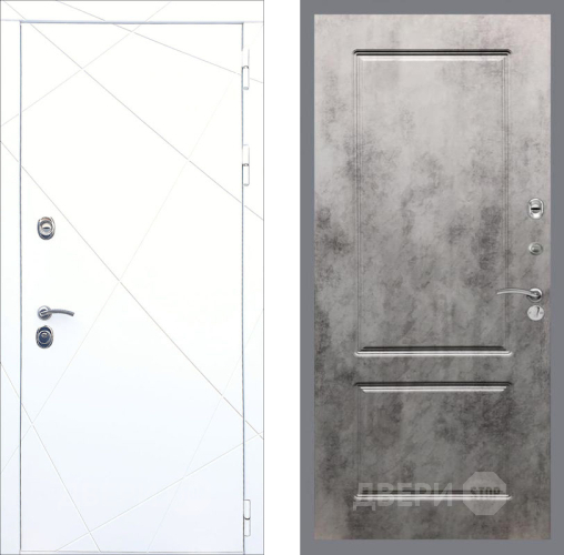 Входная металлическая Дверь Рекс (REX) 13 Силк Сноу FL-117 Бетон темный в Пушкино