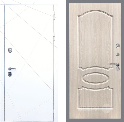 Входная металлическая Дверь Рекс (REX) 13 Силк Сноу FL-128 Беленый дуб в Пушкино