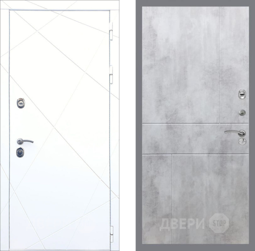 Входная металлическая Дверь Рекс (REX) 13 Силк Сноу FL-290 Бетон светлый в Пушкино