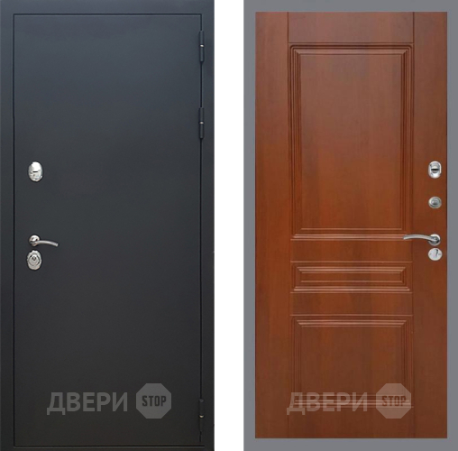 Входная металлическая Дверь Рекс (REX) 5 Черный Муар FL-243 Итальянский орех в Пушкино