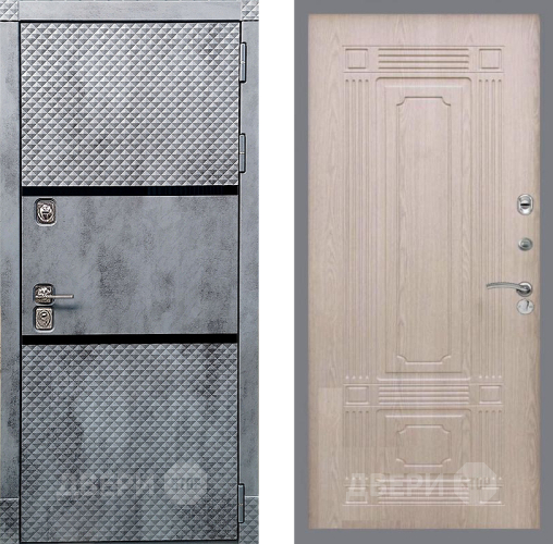 Входная металлическая Дверь Рекс (REX) 15 Бетон Темный FL-2 Беленый дуб в Пушкино