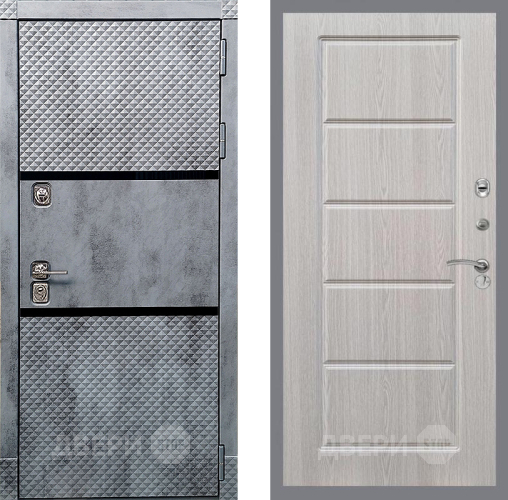 Входная металлическая Дверь Рекс (REX) 15 Бетон Темный FL-39 Беленый дуб в Пушкино