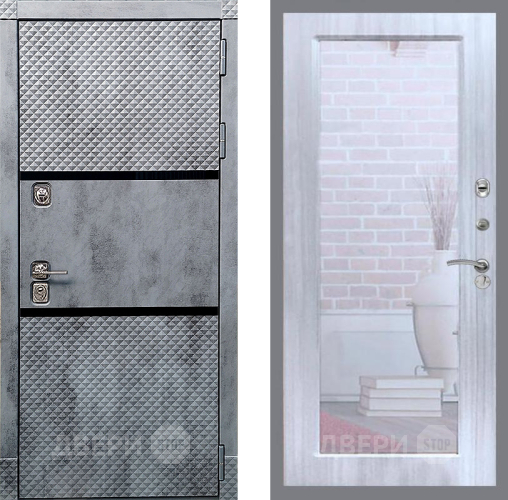 Дверь Рекс (REX) 15 Бетон Темный Зеркало Пастораль Сандал белый в Пушкино