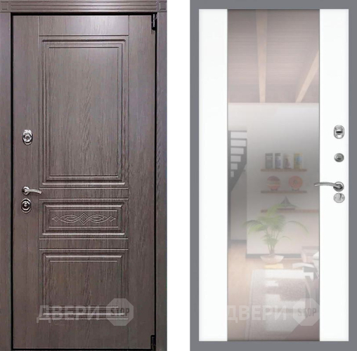 Входная металлическая Дверь Рекс (REX) Премиум-S СБ-16 Зеркало Силк Сноу в Пушкино