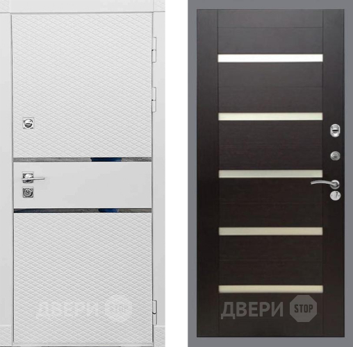 Дверь Рекс (REX) 15 Силк Сноу СБ-14 стекло белое венге поперечный в Пушкино