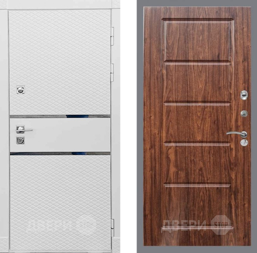 Входная металлическая Дверь Рекс (REX) 15 Силк Сноу FL-39 орех тисненый в Пушкино