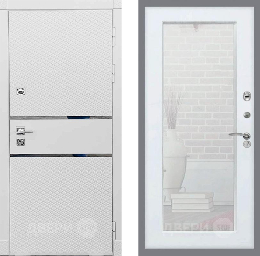 Дверь Рекс (REX) 15 Силк Сноу Зеркало Пастораль Белый ясень в Пушкино