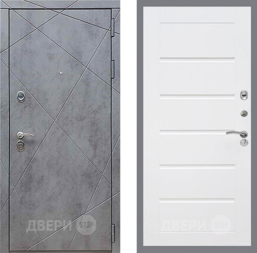Входная металлическая Дверь Рекс (REX) 13 Бетон Темный Сити Белый ясень в Пушкино
