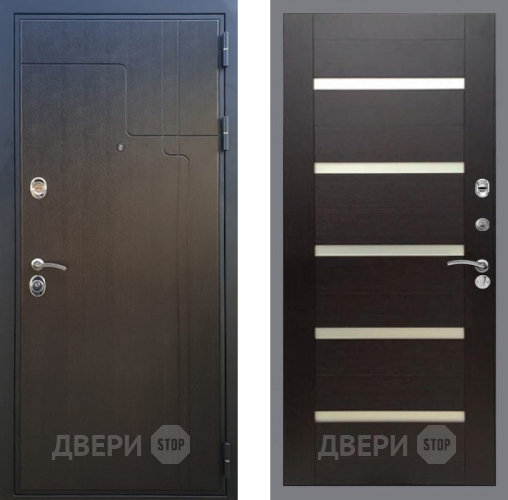 Входная металлическая Дверь Рекс (REX) Премиум-246 СБ-14 стекло белое венге поперечный в Пушкино