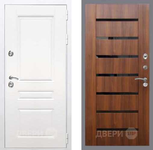 Дверь Рекс (REX) Премиум-н Силк Сноу СБ-14 стекло черное Орех бренди в Пушкино