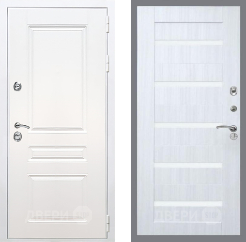 Дверь Рекс (REX) Премиум-н Силк Сноу СБ-14 стекло белое Сандал белый в Пушкино