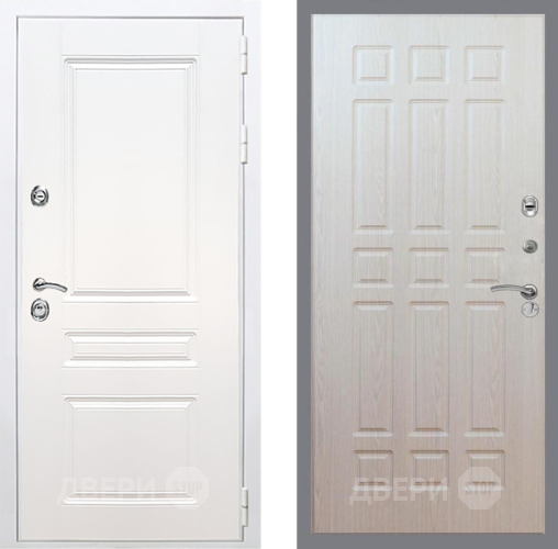 Входная металлическая Дверь Рекс (REX) Премиум-н Силк Сноу FL-33 Беленый дуб в Пушкино