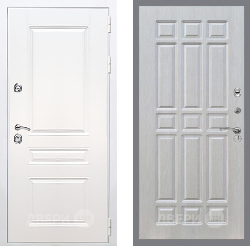 Входная металлическая Дверь Рекс (REX) Премиум-н Силк Сноу FL-33 Лиственница беж в Пушкино