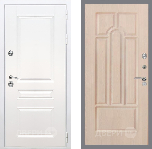 Входная металлическая Дверь Рекс (REX) Премиум-н Силк Сноу FL-58 Беленый дуб в Пушкино