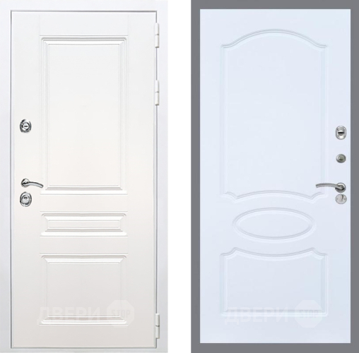 Входная металлическая Дверь Рекс (REX) Премиум-н Силк Сноу FL-128 Силк Сноу в Пушкино