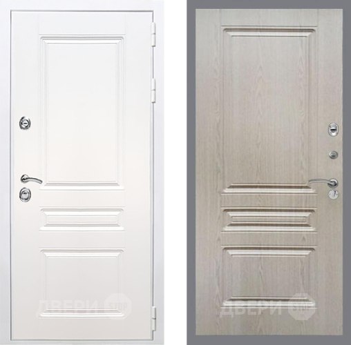 Входная металлическая Дверь Рекс (REX) Премиум-н Силк Сноу FL-243 Беленый дуб в Пушкино