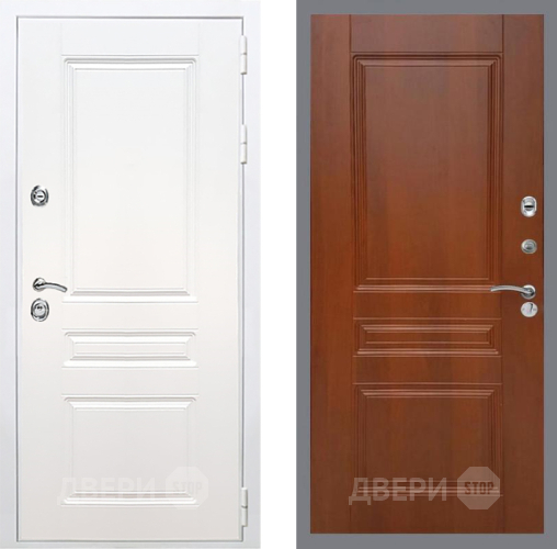 Входная металлическая Дверь Рекс (REX) Премиум-н Силк Сноу FL-243 Итальянский орех в Пушкино