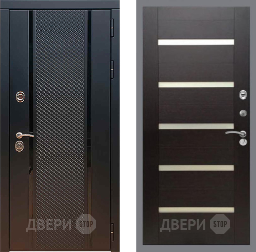 Дверь Рекс (REX) 25 СБ-14 стекло белое венге поперечный в Пушкино