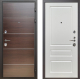 Входная металлическая Дверь Шелтер (SHELTER) Комфорт Венге структурный горизонт 1 Белый ясень в Пушкино